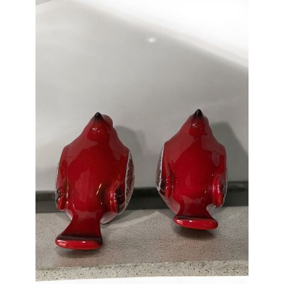 Red Cardinal Bird Ceramic Figurines With Mosaic Design - Picture 7 of 11